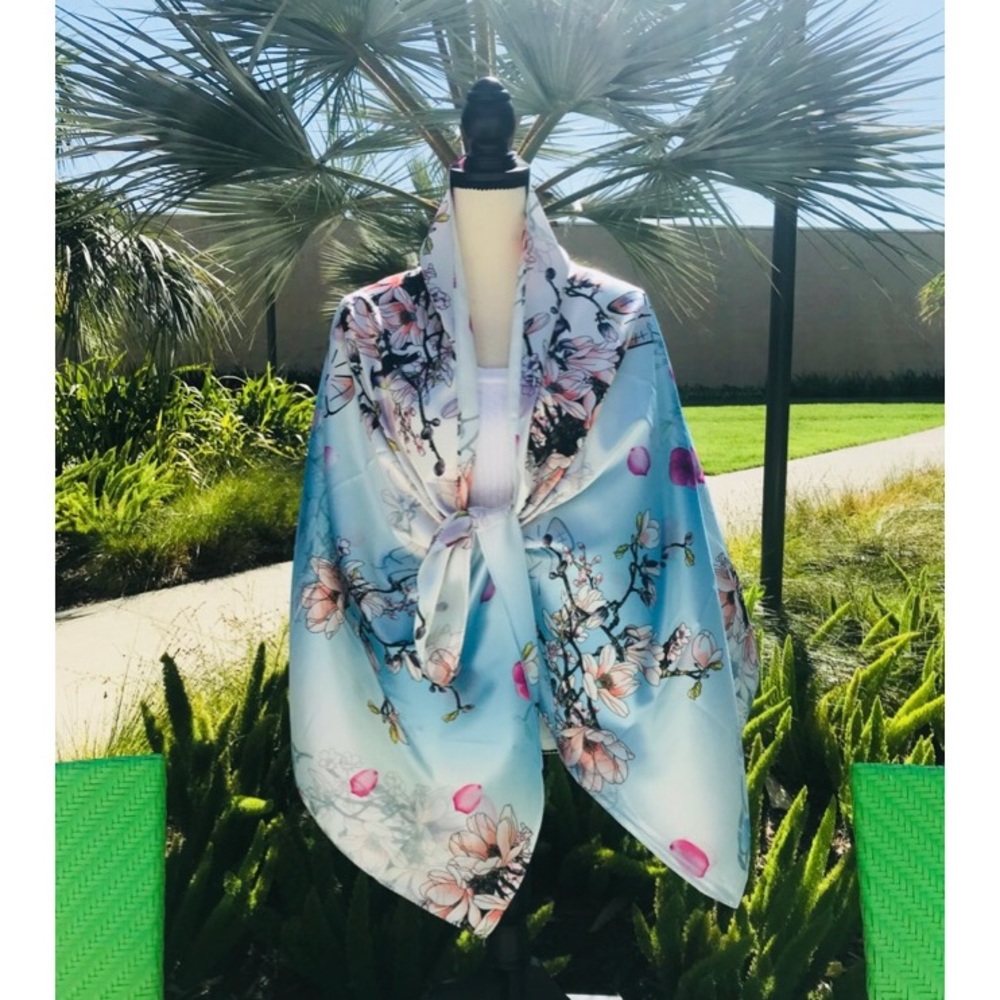 San Francisco Blue & Cherry Blossom Scarf